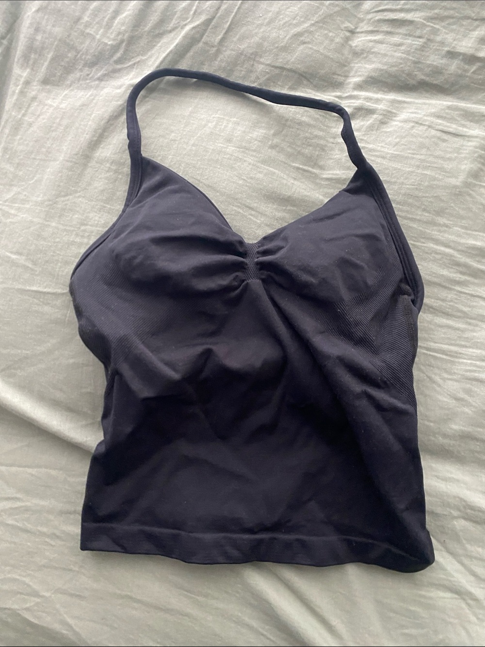 Backless Black Halter Tank Top